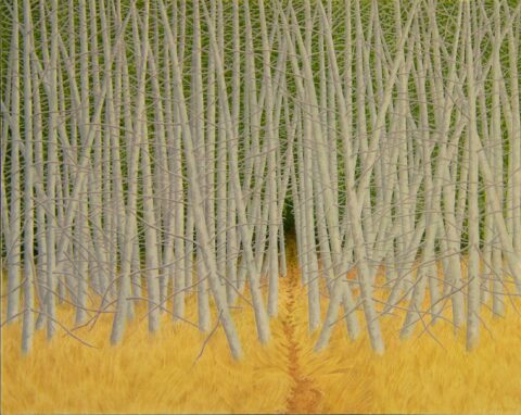 2023 casein on panel 16 x 20 inches