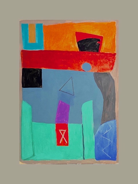 c.2000 acrylic on board 23 x 16 1/4 inches