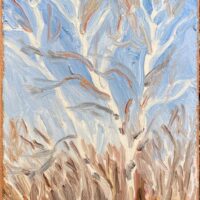 2024 oil on paper on panel 9x4.5