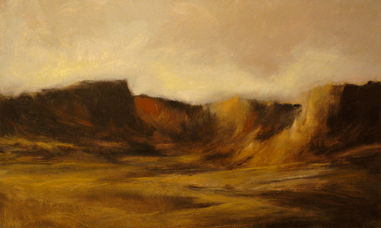 2010 oil on gessoed rag paper 18 x 30 inches