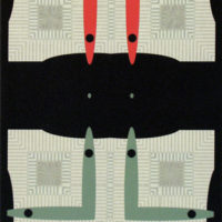 2009 acrylic and archival ink on canvas 27 x 13 inches