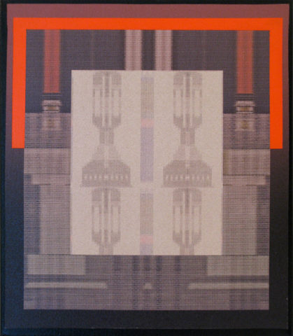 2009 acrylic and archival ink on canvas 14 x 12 inches