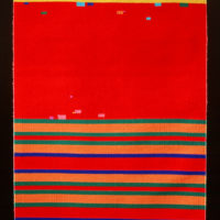 1992 weft wool, warp linen 69 x 45 1/4 inches