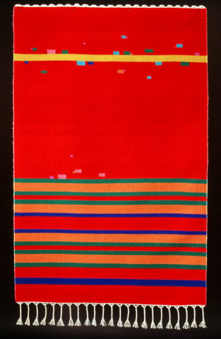 1992 weft wool, warp linen 69 x 45 1/4 inches