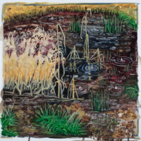 oil on wood 16 x 16 inches