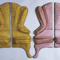 2001 shaped fresco 48 x 34 x 5 inches each