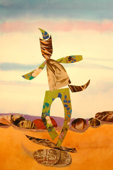 2009 watercolor/collage 18 x 14 inches