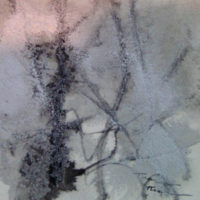 mixed media on paper 3 1/4 x 3 1/4 inches Private Collection