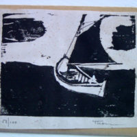 woodcut print 58/100 4 x 4 1/2 inches Private collection