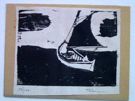 woodcut print 58/100 4 x 4 1/2 inches Private collection