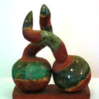 1992 terracotta 13 1/2 x 7 x 16 inches