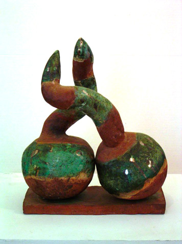 1992 terracotta 13 1/2 x 7 x 16 inches