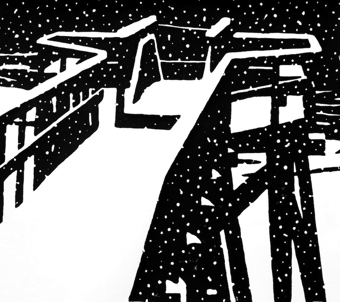 woodcut print 13 x 15 1/2 inches in the Collection of the Portland Museum of Art