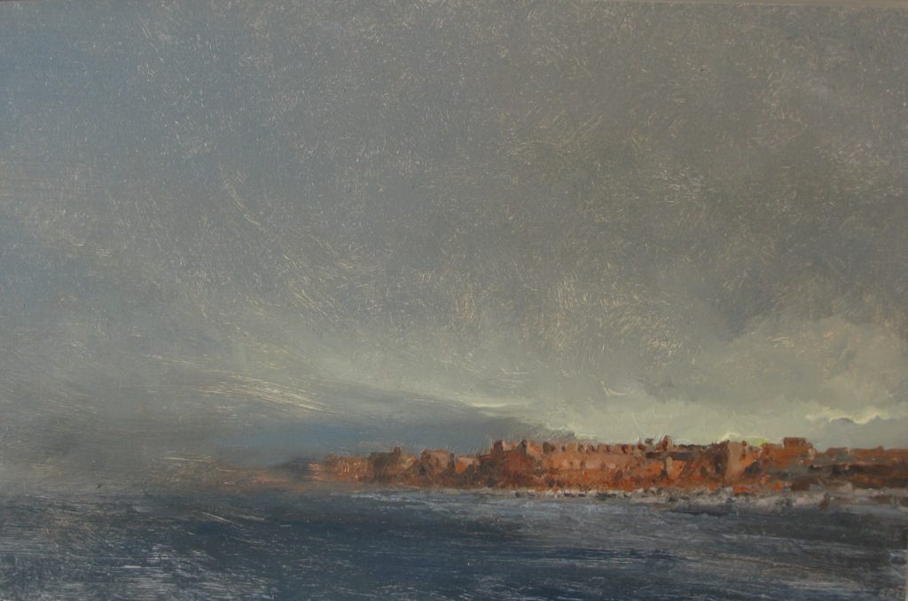 2013 oil on panel 14 x 17 inches on exhibit 10/8/15-1/3/16 to Portland Museum of Art Biennial (in Private Collection)