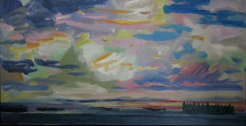 2015 oil on canvas 24 x 88 inches Private Collection