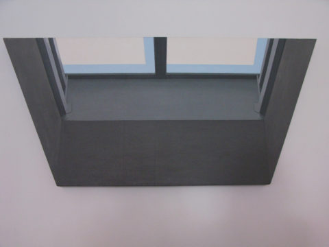 1979 oil on shaped canvas 22 x 48 inches