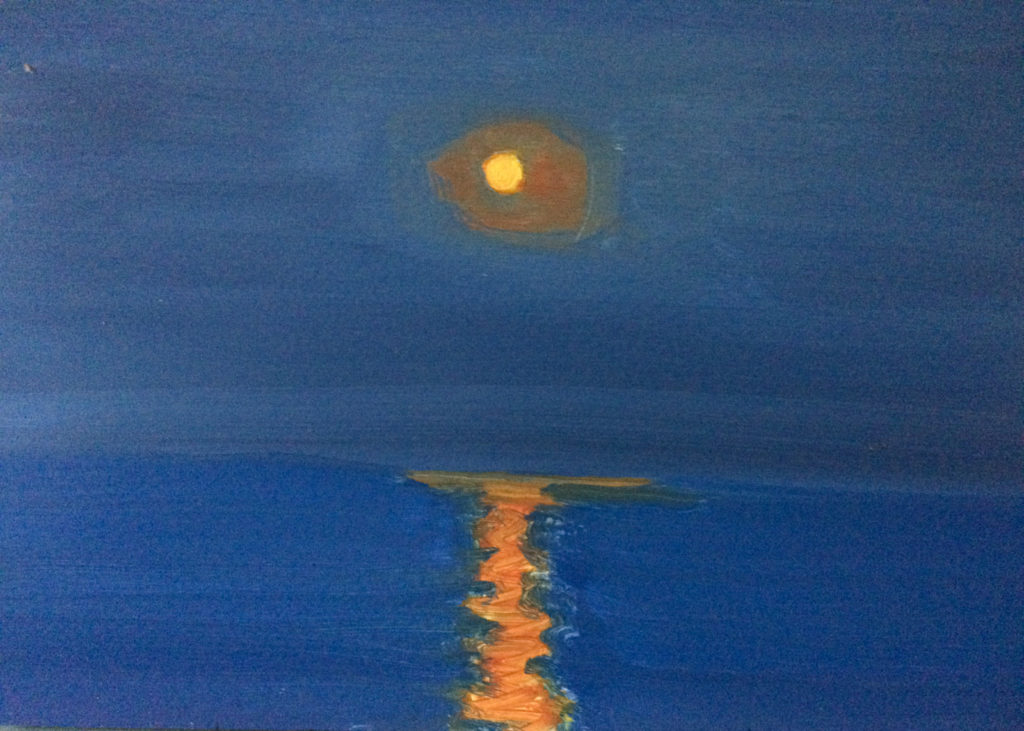 2016 oil on aluminum 5 x 7 inches in Private Collection