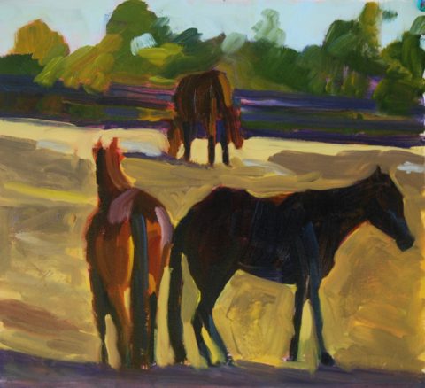 2017 oil on paper on birch. 11 x 12 inches