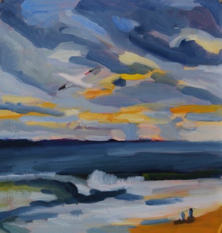 2017 oil on paper on birch 12 x 11 1/2 inches