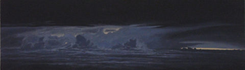 1989 oil on masonite 10 x 34 inches