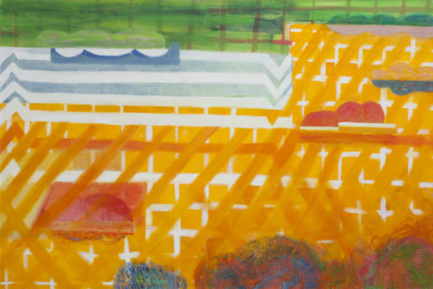 2015 acrylic and oil on canvas 3 1/2 x 5 feet