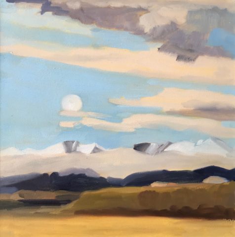 2018 oil on paper on birch 12 x 12 inches