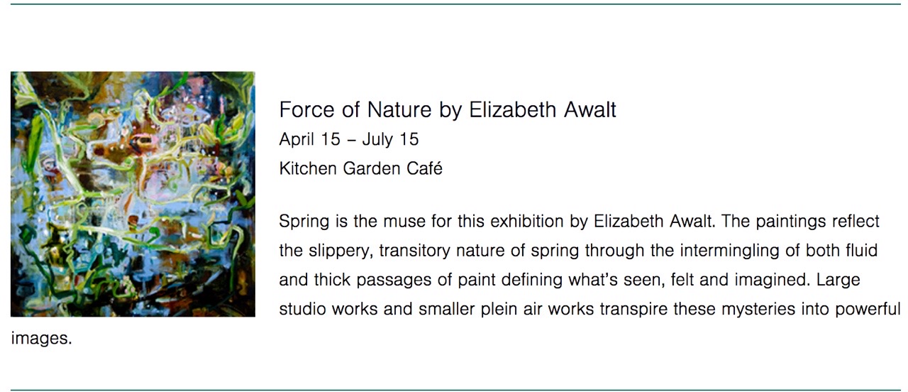 Elizabeth Awalt exhibition at Maine Botanical Gardens