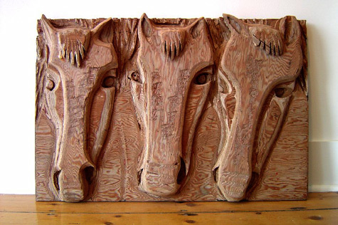 wood relief 24 x 36 inches Private Collection