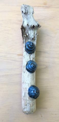 2020 ceramics and driftwood 13 1/2 x 2 x 1 1 /2 inches