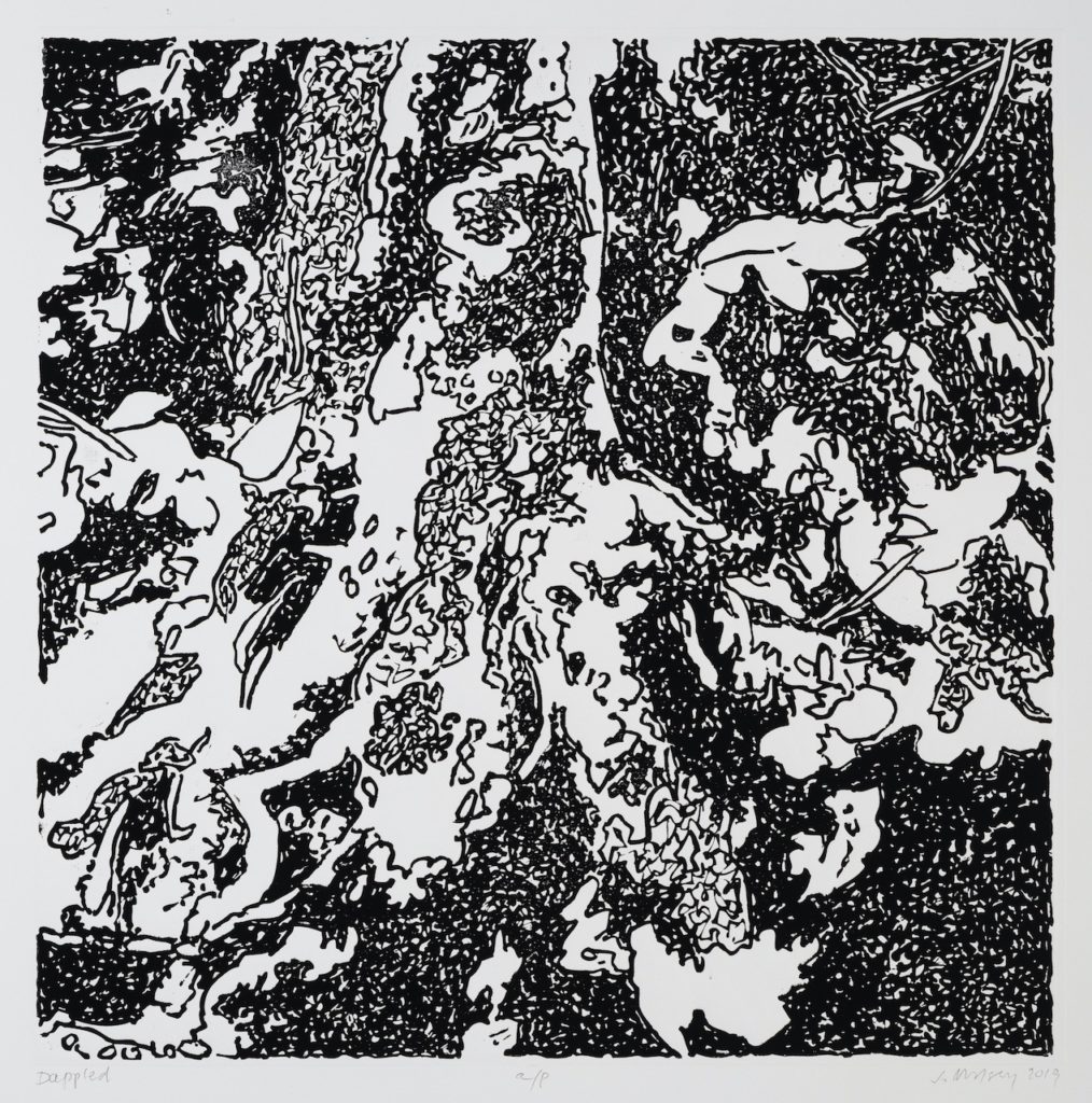 2019 woodcut 18 x 18 inches