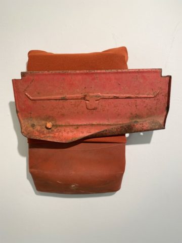 2016 found metal, rubber, polyester 11 x 14 x 3 inches