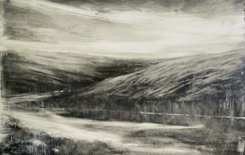 2021 oil on yupo 26 x 40 inches