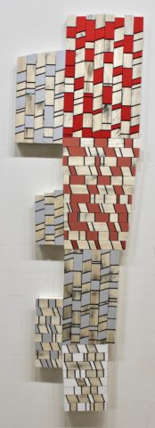 2022 acrylic and aerosol color on wood 57 x 18 x 1 1/4 inches