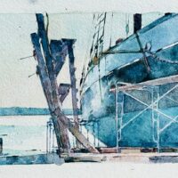 2023. watercolor. 6 3/4 x 27 1/4 inches