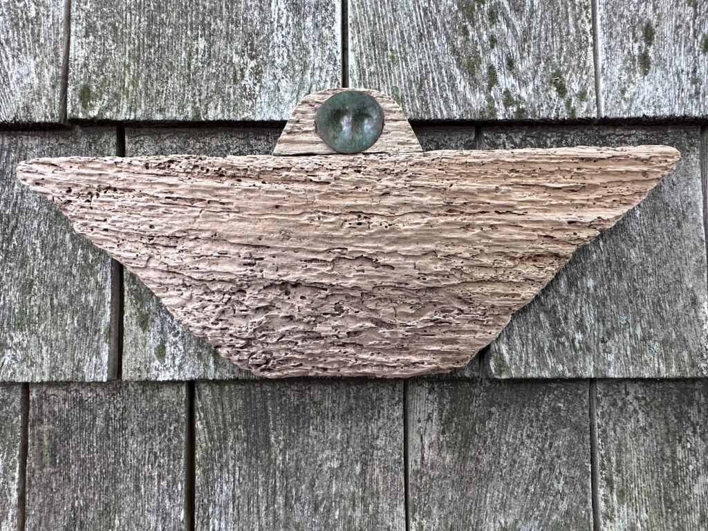 2020 driftwood, copper. 5 1/2 x 12 3/4 x 1/2 inches