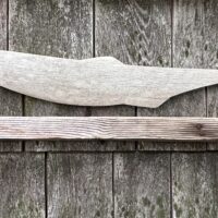 antler, wood. 6 1/2 x 22 x 7 3/8 inches