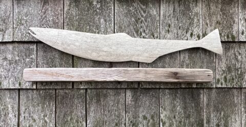 antler, wood. 6 1/2 x 22 x 7 3/8 inches