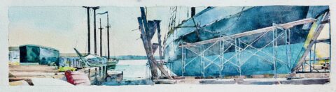 2023 watercolor 6 3/4 x 27 1/4 inches