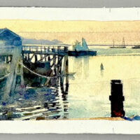 2023 watercolor 5 1/2 x 14 3/4 inches