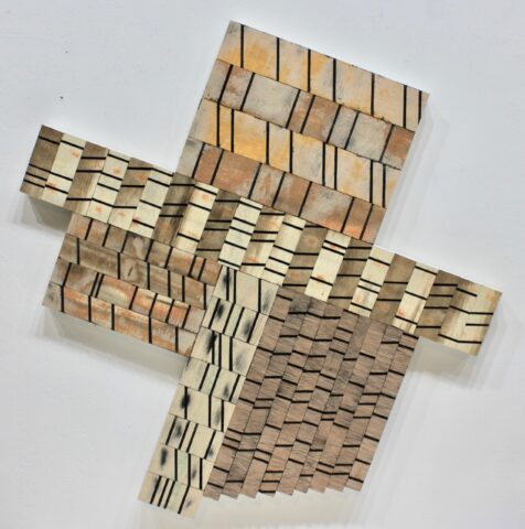 2021 aerosol on wood 24 x 23 x 1 inches