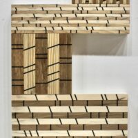 2021 aerosol on wood 30 1/2 x 14 1/2 x 1 3/4 inches