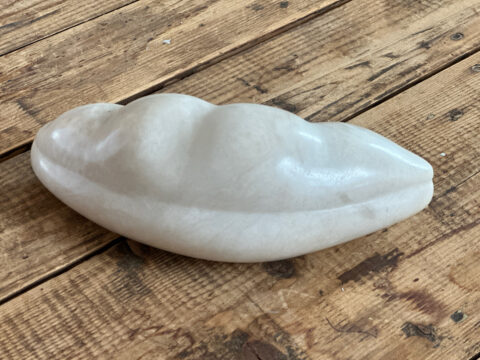 2018 white alabaster. 2 1/2 x 7 x 3 inches