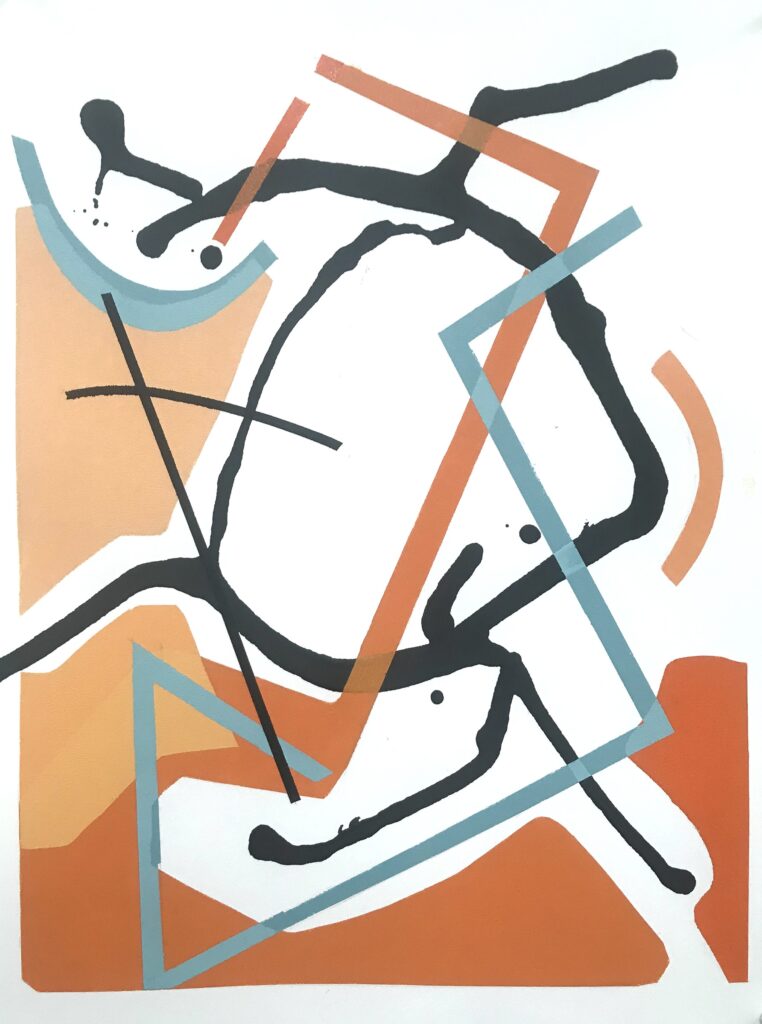 2022 relief ink on papaer 22 x 18 inches