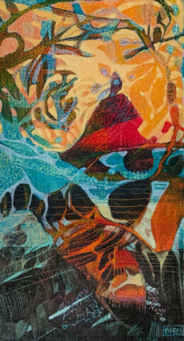 2022 acrylic on paper 13 x 7 inches