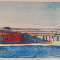 2023 watercolor 5 3/4 x 22 1/2 inches