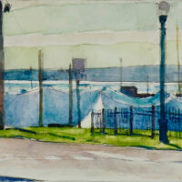 2023 watercolor 4 1/2 x 22 1/4 inches