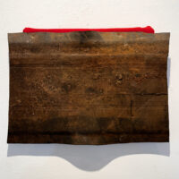 2024 inner tube, fabric on wood 12 x 15 x 1 2/22 inches