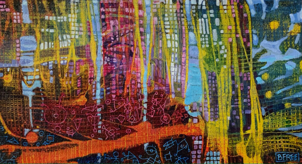 2022 acrylic on paper 7 x 13 inches