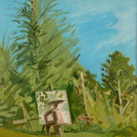 1985 oil on panel 12 x 11. 3/4 inches