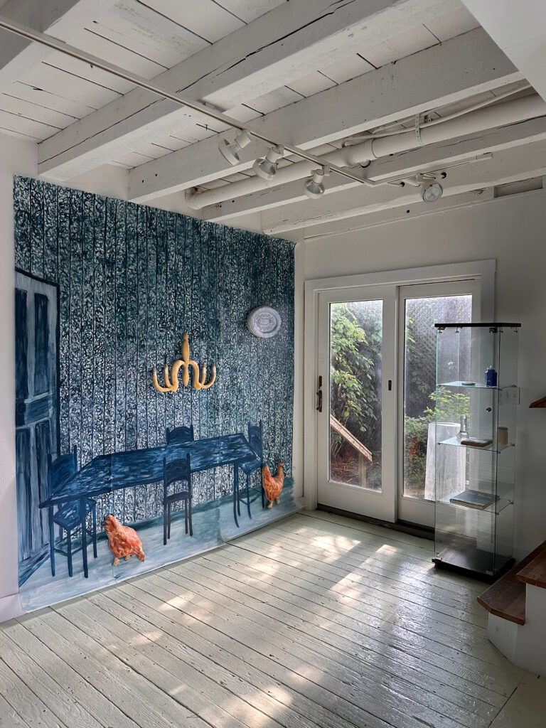 2024 Acrylic wall painting with shaped frescoes attached 95 x 96 inches